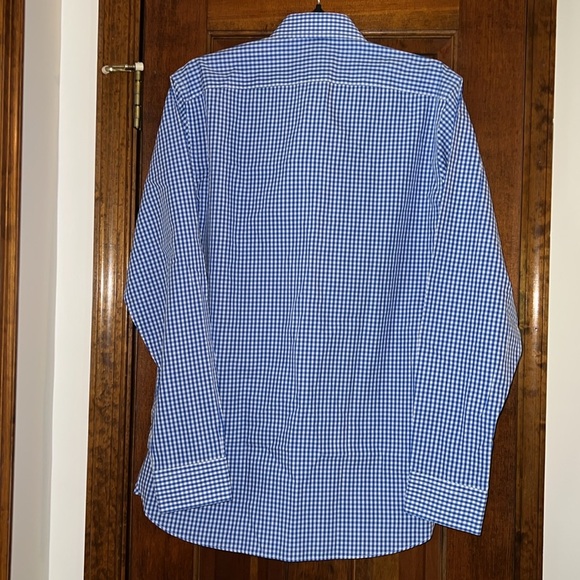 NWT The Tie Bar Blue Gingham Dress Shirt - Picture 3 of 6